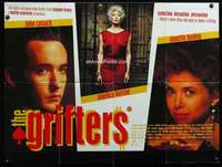 p142 GRIFTERS British quad movie poster '90 John Cusack, Bening