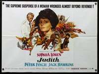 p150 JUDITH British quad movie poster '66 Sophia Loren, Peter Finch
