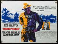 p156 MONTE WALSH British quad movie poster '70 Lee Marvin, Moreau