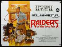 p163 RAIDERS OF THE LOST ARK British quad movie poster '81 Bysouth art