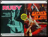 p166 RUBY/SATAN'S SLAVE British quad movie poster '77 women & Hell!
