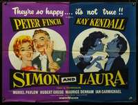 p169 SIMON & LAURA British quad movie poster '55 Peter Finch, Kendall