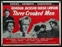 p177 THREE CROOKED MEN British quad movie poster '58 English crime!