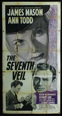 p196 SEVENTH VEIL English three-sheet movie poster '46 James Mason, Ann Todd