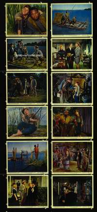 s410 ADVENTURES OF HUCKLEBERRY FINN 12 8x10 mini movie lobby cards '60 Mark Twain