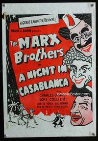 t006 NIGHT IN CASABLANCA New Zealand poster R1960s The Marx Brothers, Groucho, Chico & Harpo!