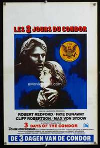 t524 3 DAYS OF THE CONDOR Belgian movie poster '75 Redford, Dunaway