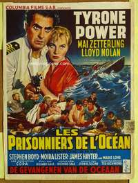 t525 ABANDON SHIP Belgian movie poster '57 Tyrone Power, Zetterling