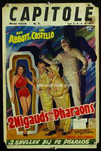 t527 ABBOTT & COSTELLO MEET THE MUMMY Belgian movie poster '55 spooky!