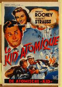 t531 ATOMIC KID Belgian movie poster '55 Mickey Rooney, Strauss