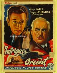 t532 BACKGROUND TO DANGER Belgian movie poster R50s Raft, Greenstreet