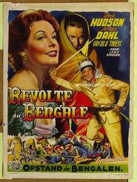 t537 BENGAL BRIGADE Belgian movie poster '54 Rock Hudson, Arlene Dahl