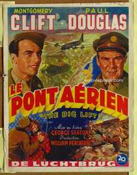 t538 BIG LIFT Belgian movie poster '50 Montgomery Clift, Paul Douglas