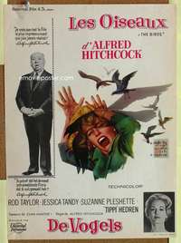 t539 BIRDS Belgian movie poster '63 Alfred Hitchcock, Tippi Hedren