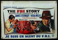 t552 FBI STORY Belgian movie poster '59 Jimmy Stewart, Vera Miles