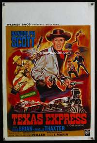 t553 FORT WORTH Belgian movie poster '51 Randolph Scott, Wik art!