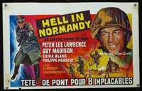 t556 HELL IN NORMANDY Belgian movie poster '68 Guy Madison, WWII!