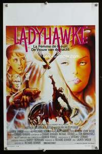 t563 LADYHAWKE Belgian movie poster '85 cool different artwork image!