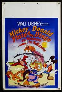 t571 MICKEY DONALD PLUTO ET EN DINGO EN VACANCES Belgian movie poster '50s
