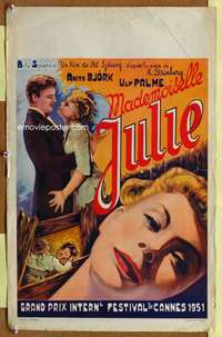 t573 MISS JULIE Belgian movie poster '51 Swedish Anita Bjork!