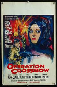 t582 OPERATION CROSSBOW Belgian movie poster '65 Loren, Fionneri art!