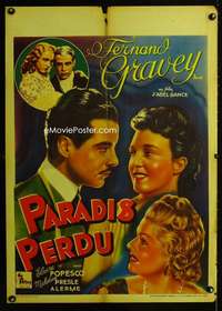 t523 PARADISE LOST pre-war Belgian 23x33 movie poster '40 Abel Gance
