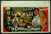 t587 RIVER OF THREE JUNKS Belgian movie poster '56