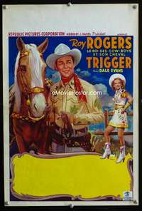 t589 ROY ROGERS STOCK Belgian movie poster '50s Dale Evans & Trigger!