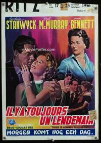 t593 THERE'S ALWAYS TOMORROW Belgian movie poster '56 Stanwyck