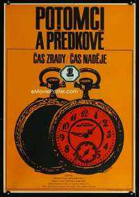 t231 POTOMCI A PREDKOVE Czech 23x34 movie poster '72 Vaca art!