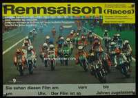 t184 RACES East German 11x16 movie poster '85 motorcycle superbike!