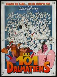 t281 ONE HUNDRED & ONE DALMATIANS French 15x21 R73 most classic Walt Disney canine family cartoon!