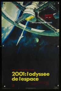 t240 2001 A SPACE ODYSSEY repro French 15x21 '68 Stanley Kubrick, art of space wheel by McCall!