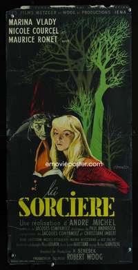t298 BLONDE WITCH French 16x31 movie poster '55 Broutin art of Vlady!