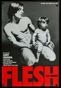 t397 FLESH French 24x36 movie poster '68 Andy Warhol, Dallesandro
