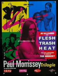 t264 FLESH/TRASH/HEAT French 16x21 movie poster '90s Joe Dallesandro