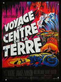 t269 JOURNEY TO THE CENTER OF THE EARTH French 15x21 movie poster R60s