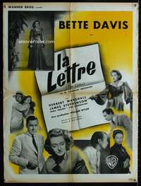 t350 LETTER French 24x32 movie poster '40 Bette Davis, Wyler noir!
