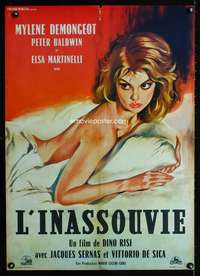 t351 LOVE IN ROME French 23x32 movie poster '60 sexy Demongeot!