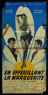 t299 MADEMOISELLE STRIPTEASE French 15x31 movie poster '57 Bardot