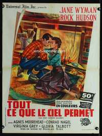 t309 ALL THAT HEAVEN ALLOWS French 23x32 '62 Rock Hudson, Jane Wyman!