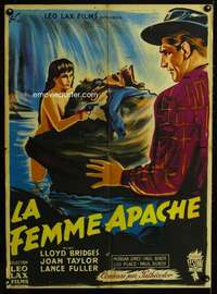 t310 APACHE WOMAN French 23x32 movie poster '55 sexy Grinsson art!