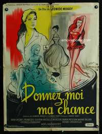 t324 DONNEZ-MOI MA CHANCE French 23x31 movie poster '57 Marquet art!