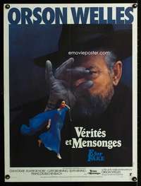 t331 F FOR FAKE French 23x30 movie poster '76 Orson Welles, fakery!