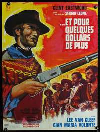 t332 FOR A FEW DOLLARS MORE French 23x31 movie poster '65 Eastwood