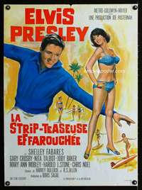 t335 GIRL HAPPY French 23x31 movie poster '65 Rau art of Elvis!