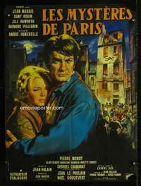 t348 LES MYSTERES DE PARIS French 23x30 movie poster '62 Mascii art!