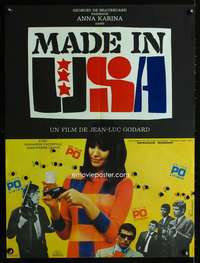 t353 MADE IN USA French 23x31 movie poster '66 Jean-Luc Goddard