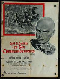 t382 TEN COMMANDMENTS French 24x31 movie poster '56 Brynner, DeMille