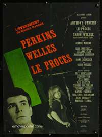 t386 TRIAL French 23x31 movie poster '63 Anthony Perkins, Welles